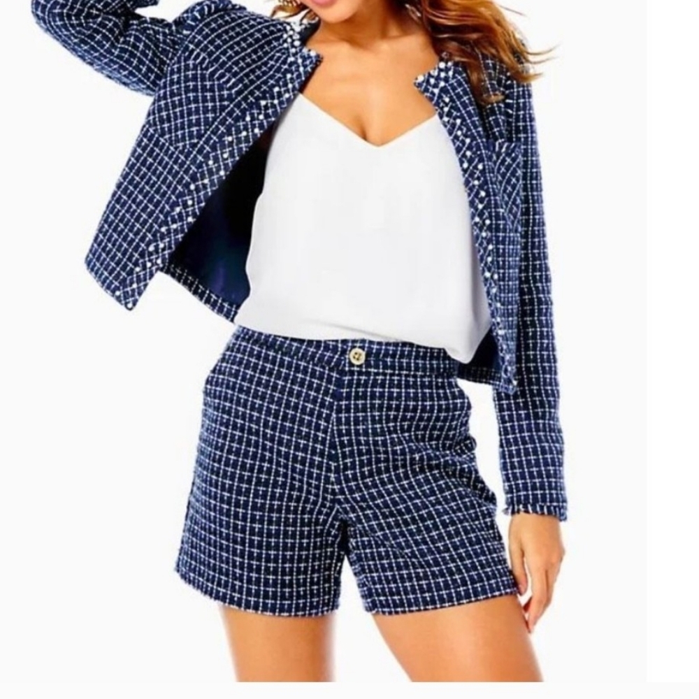 Lilly Pulitzer, NWT, Gretchen High Rise Shorts, Low Tide Navy, Women's sz 16, L-
